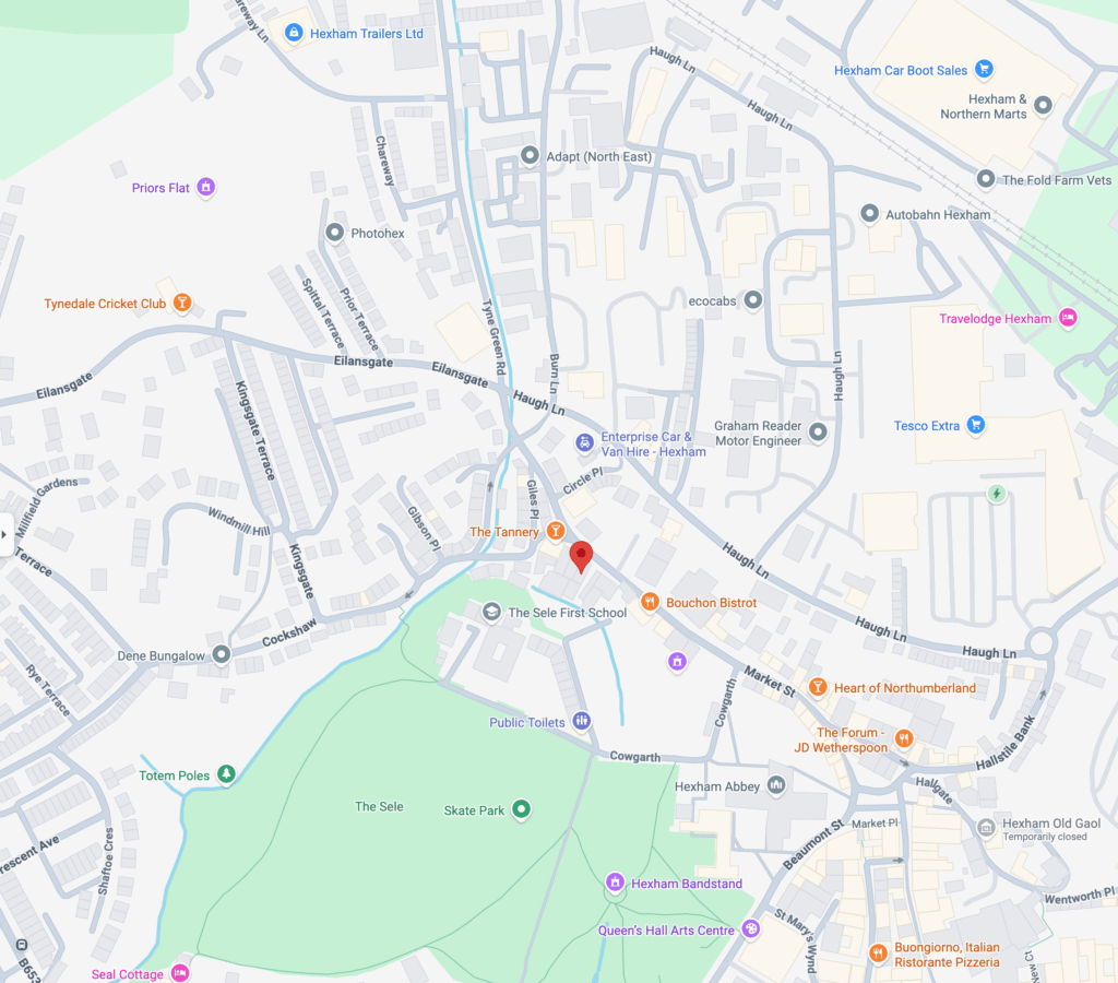 Hexham office shown on map